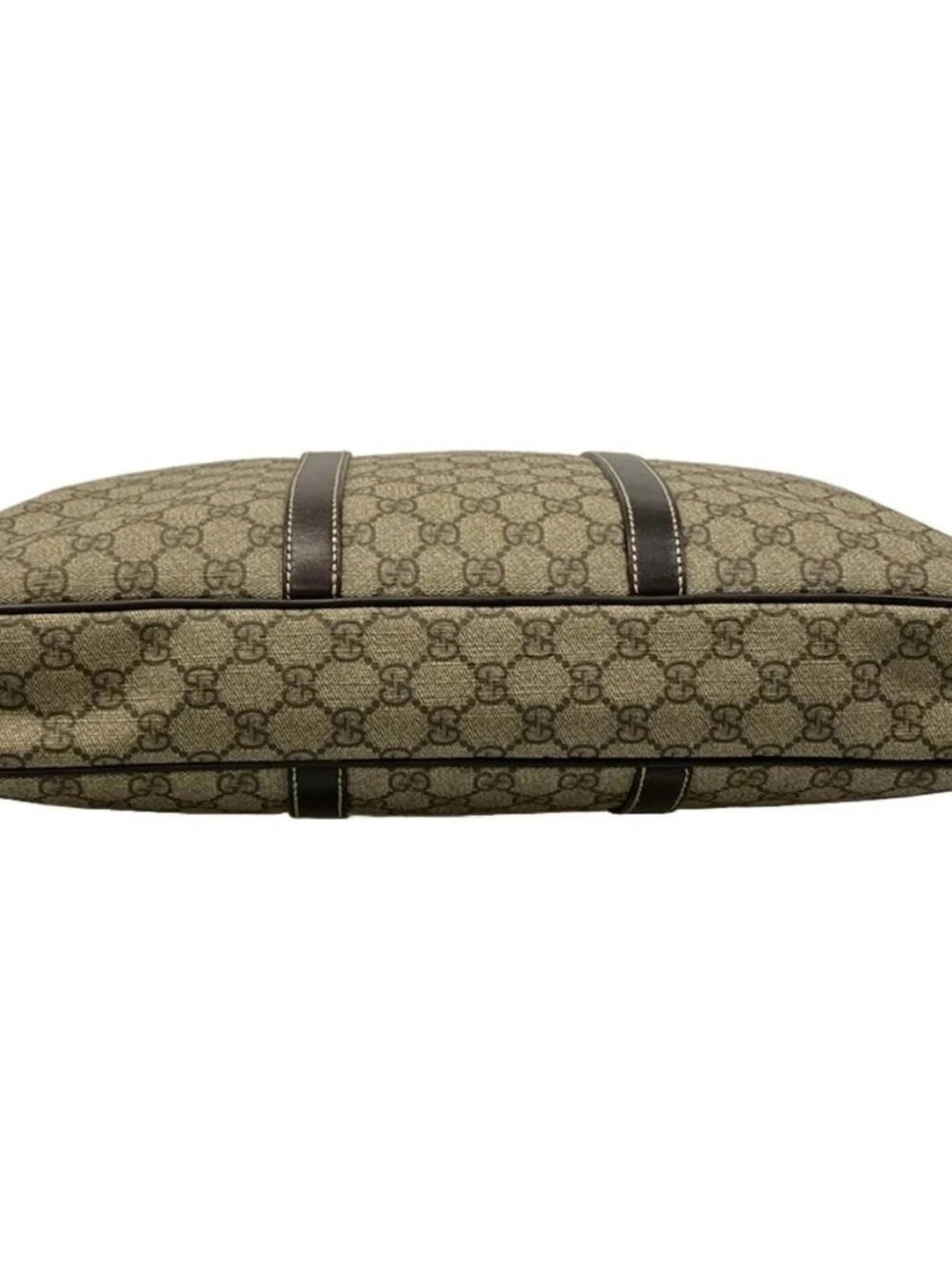 GUCCI GG Plus/GG Supreme 201480 Beige Ebony Dark Brown PVC Leather Business Bag - Picture 5 of 15